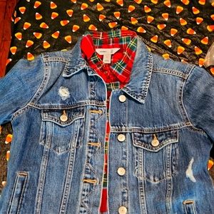 Old navy denium jacket with distressed look